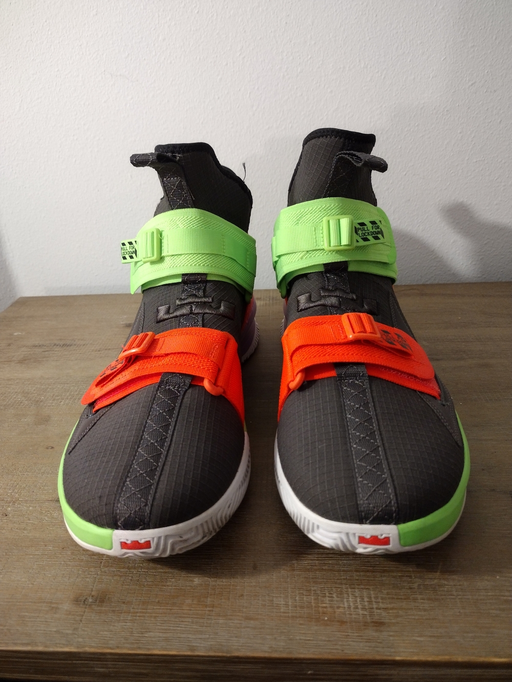 Nike Labron Soldier 13 GS Thunder Grey, Neon Green Men's Size 13